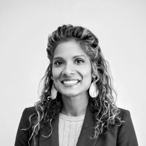 Photo of Annam Manthiram, HopeWorks CEO in black and white.